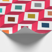 3D-Cubes rosa Geschenkpapier (Ecke)