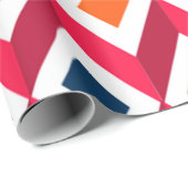 3D-Cubes rosa Geschenkpapier (Rolleneckpunkt)