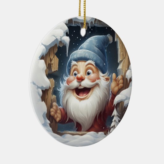 3D Customized Joyful Santa Keramik Ornament (Rechts)