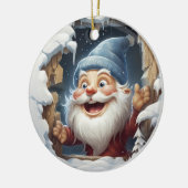 3D Customized Joyful Santa Keramik Ornament (Links)
