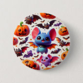 3D cute bats halloween Button (Vorderseite)
