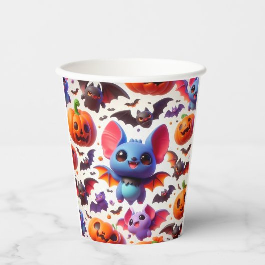 3D cute bats halloween Pappbecher (Vorderseite)