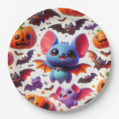 3D cute bats halloween Pappteller (Vorderseite)