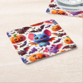 3D cute bats halloween Rechteckiger Pappuntersetzer (angewinkelt)