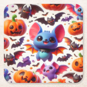 3D cute bats halloween Rechteckiger Pappuntersetzer (Vorderseite)