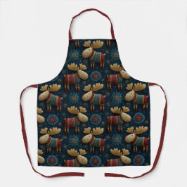 3D Cute Christmas Moose In Sweater Schürze