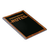 3D Cutout Woodwork auf schwarz Notizblock (Rechte Seite)