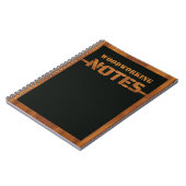 3D Cutout Woodwork auf schwarz Notizblock (Linke Seite)