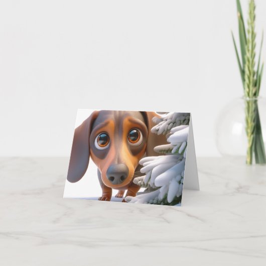 3D-Dackel animierte Weihnachtskarte Karte (Vorderseite)