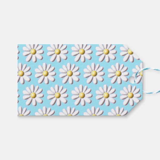 3D Daisy-Blume Geschenkanhänger (Vorderseite (Horizontal))
