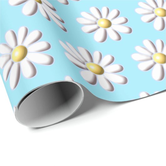 3D Daisy-Blume Geschenkpapier (Rolleneckpunkt)