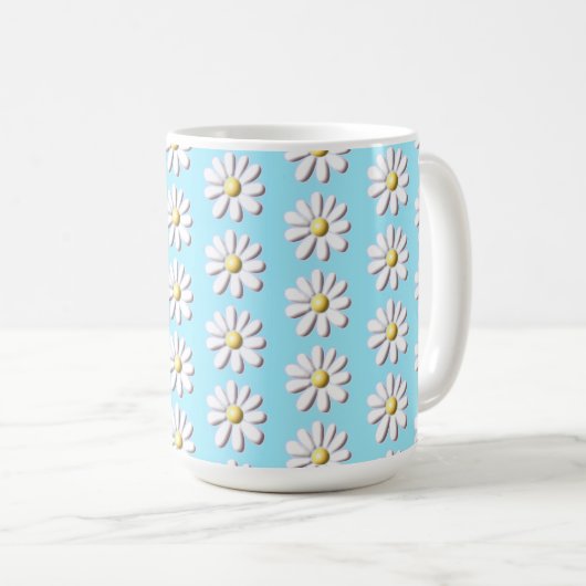 3D Daisy-Blume Kaffeetasse (VorderseiteRechts)