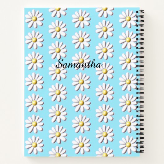 3D Daisy-Blume Notizblock (Rückseite)