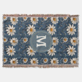 3D Daisy Embroidery Denim Custom Blanket  Decke (Vorderseite)