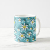 3D Daisy Floral Mug – Cute Blue Aesthetic Coffee Kaffeetasse (VorderseiteRechts)