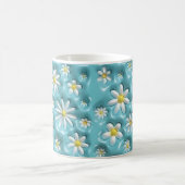 3D Daisy Floral Mug – Cute Blue Aesthetic Coffee Kaffeetasse (Mittel)