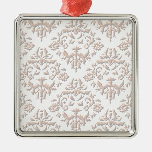 3D-Damasken Silbernes Ornament (Vorne)