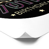 3d dark colorful round happy 70th birthday poster (Ecke)