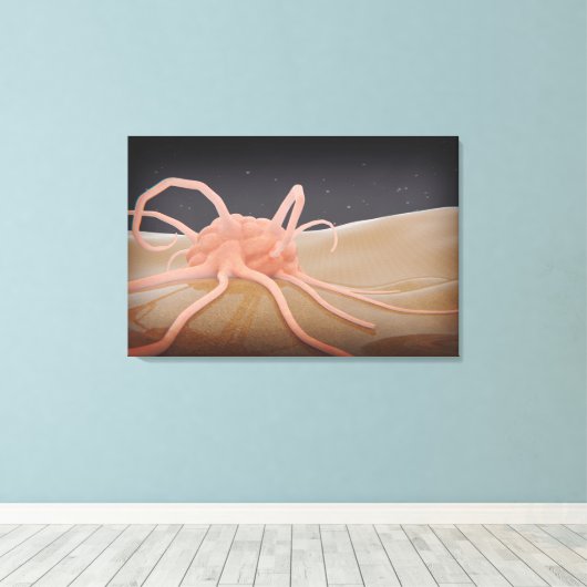 3D-Darstellung der Makrophage-Phagozytose Leinwanddruck (Insitu (Holzboden))