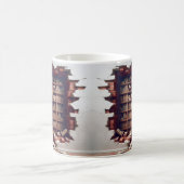 3D-Darstellung eines Loches in einer Ziegelwand Kaffeetasse (Mittel)