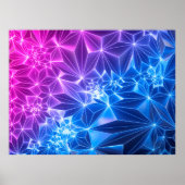 3D-Darstellung, rosa blauer neongeometrischer Hint Poster (Vorne)