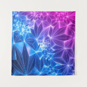 3D-Darstellung, rosa blauer neongeometrischer Hint Wandteppich (Vorderseite (Horizontal))