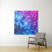 3D-Darstellung, rosa blauer neongeometrischer Hint Wandteppich (Beispiel (Horizontal))