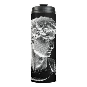 3D-Darstellung von Michelangelo's David-Kopf in Pi Thermosbecher