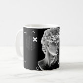 3D-Darstellung von Michelangelos David Kopf in Pix Kaffeetasse (Vorderseite Links)