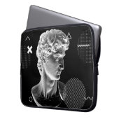 3D-Darstellung von Michelangelos David Kopf in Pix Laptopschutzhülle (Vorderseite Links)