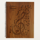 3D Debossed Clef Musical Notes on Wood Planer (Vorderseite)