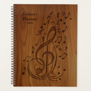 3D Debossed Clef Musical Notes on Wood Planer