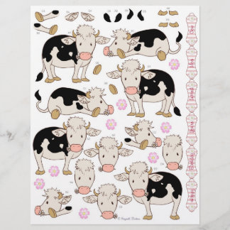 3D Decoupage - Niedliche Moo Cow Baby Cows