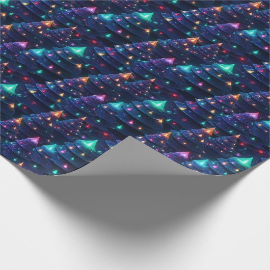 3D Delight Christmas Tree & Lights Geschenkpapier (Ecke)
