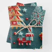 3D Delight Weihnachtsthema Geschenkpapier Set (Beispiel)
