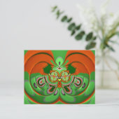 ~ 3D Design Muster ~ Weihnachtsfarben~ Postkarte (Stehend Vorderseite)
