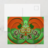 ~ 3D Design Muster ~ Weihnachtsfarben~ Postkarte (Vorne/Hinten)