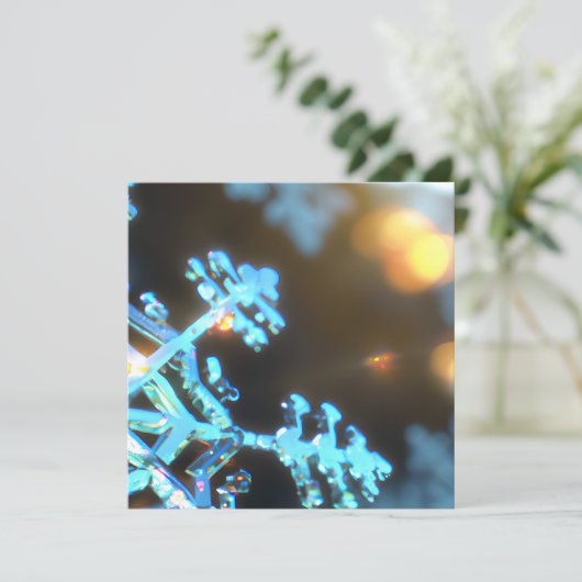3D-Design "Silver" Snowflake Holiday Karte (Stehend Vorderseite)
