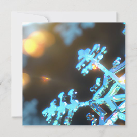 3D-Design "Silver" Snowflake Holiday Karte (Rückseite)