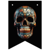 3D Dia de los Muertos Skull Wimpelkette (Zweite Fahne)