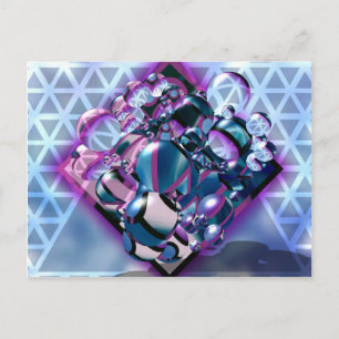 3D,digitales Grafikdesign,farbig,sci fi,futurist Postkarte