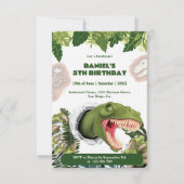 3D Dinosaur Birthday Einladung (Vorderseite)