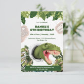 3D Dinosaur Birthday Einladung (Stehend Vorderseite)