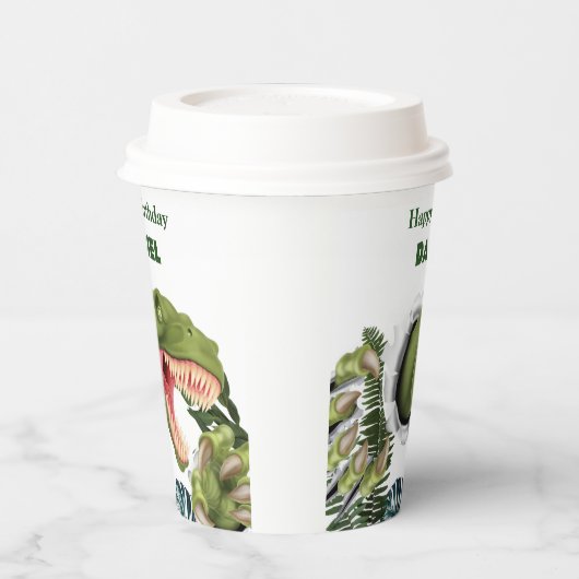 3D Dinosaur Birthday Pappbecher (Links)