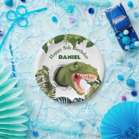 3D Dinosaur Birthday Pappteller (Party)