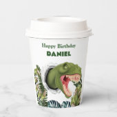 3D-Dinosaur-Geburtstag Pappbecher (Rückseite)