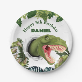 3D-Dinosaur-Geburtstag Pappteller