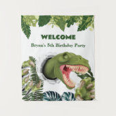 3D-Dinosaur-Geburtstag Wandteppich (Vorderseite)