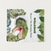 3D-Dinosaur-Geburtstag Wandteppich (Vorderseite (Horizontal))