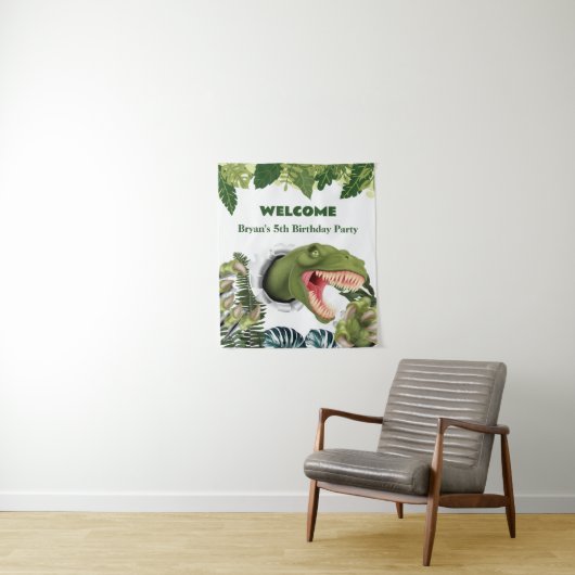 3D-Dinosaur-Geburtstag Wandteppich (Beispiel)